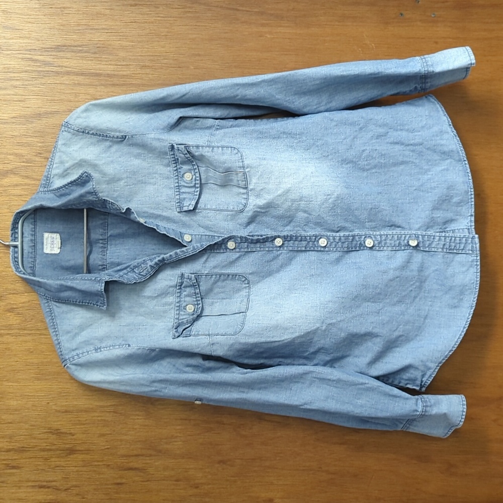 J. Crew size XS The Perfect Shirt Chambray denim button up shirt